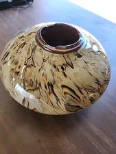 Hand Blown Marble Glass Fire Pot For Table