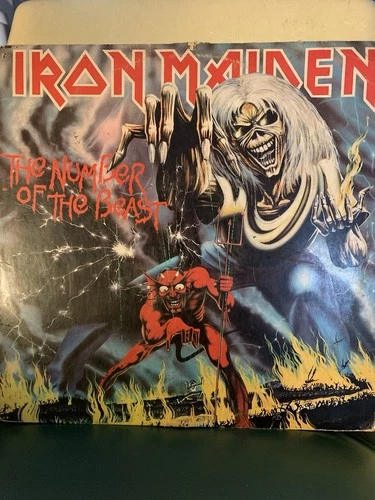 Iron Maiden 1982 Number of the Beast Original Harvest LP 12202 Vinyl GOOD USED