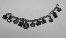Vintage Pacific Telephone Sterling Silver Charm Bracelet CTO 11 Charms 7.25"