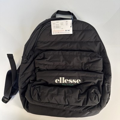 Ellesse Ski Club Black Padded Backpack Rucksack Retro Logo BNWT EL640