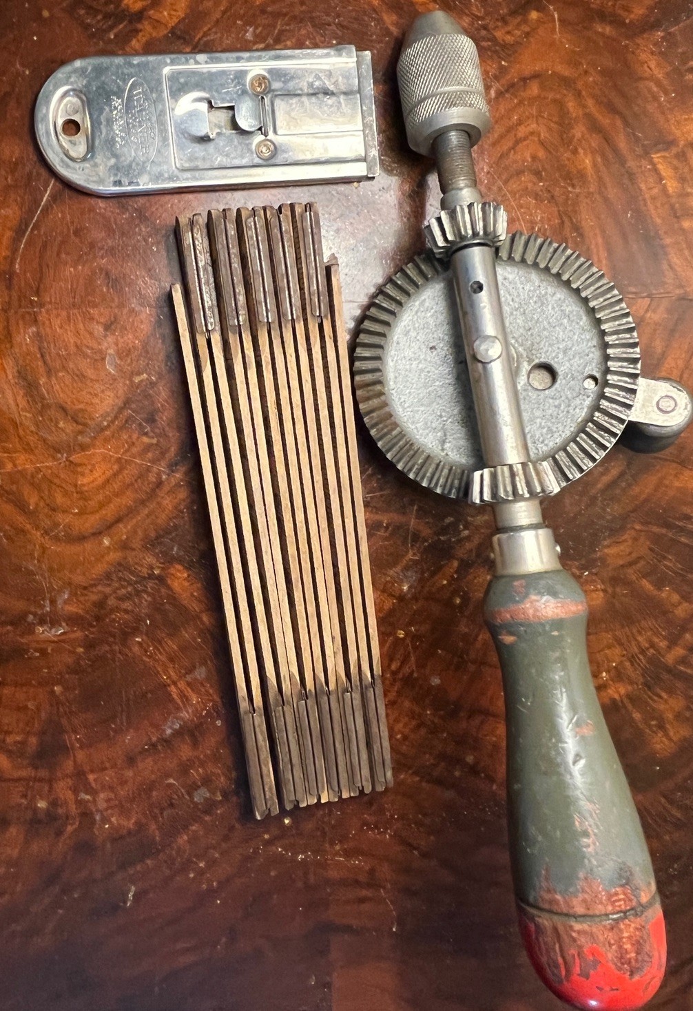 VTG tools Set STANLEY Egg Beater Style Drill OXWALL Folding Tape WARNER Scraper