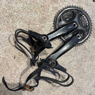 Shimano Dual Sis index 48-38-28T crank set with pedals UK