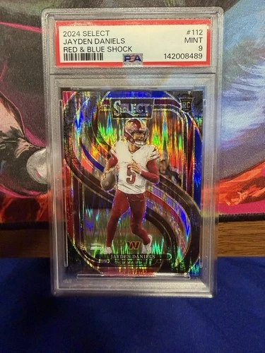 2024 Panini Select - Premier Level Jayden Daniels #112 Red & Blue Shock Prizm