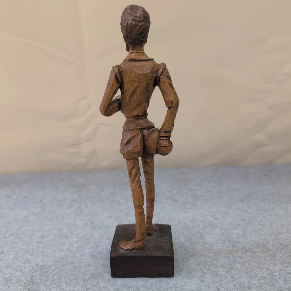 Estátua figura de madeira esculpida à mão Don Quixote vintage Md na Espanha Cervantes La Mancha - Imagem 3 de 4
