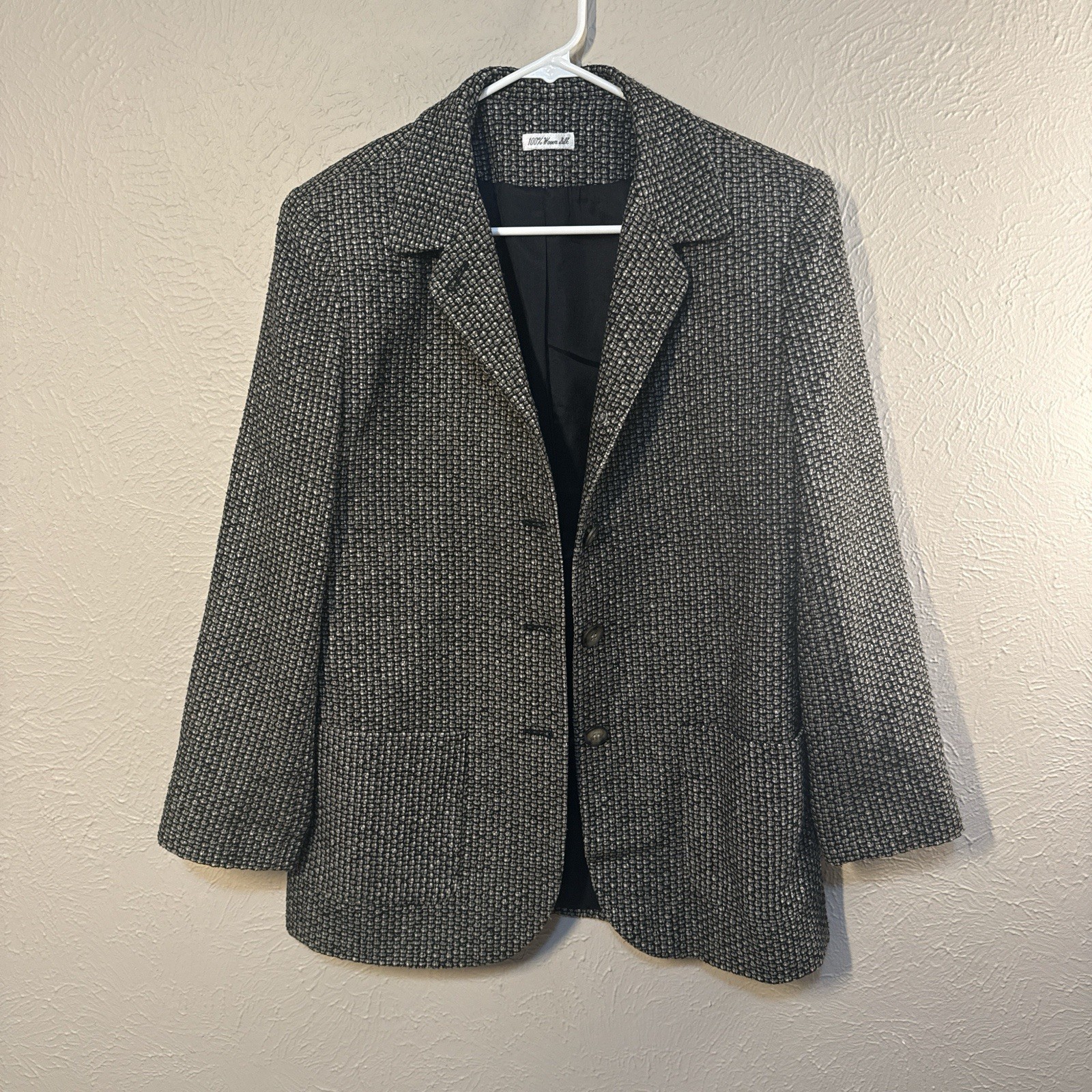 Ann May Checked Button Front Collared Blazer Jack… - image 1