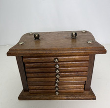 MCM Wood Cork Coaster Set Chest Pull out READ