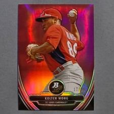 2013 Bowman Chrome Platinum - Red Refractor #d/25 Kolten Wong RC Cardinals
