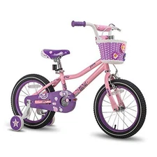  Paris Girls Bike for Ages 3-8 Years Old, 14 16 Inch with Training Wheels Pink