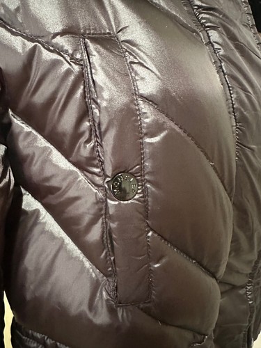 NWT Moncler Black Fur Trim Hooded Long Down Jacket Sz 1 S Small - Picture 6 of 12