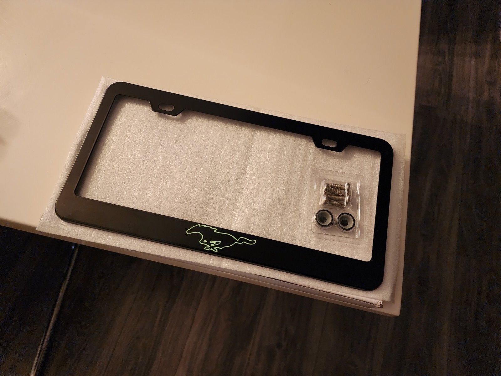 Green Mustang License Plate Frame tag Cover Mach E Style eBay