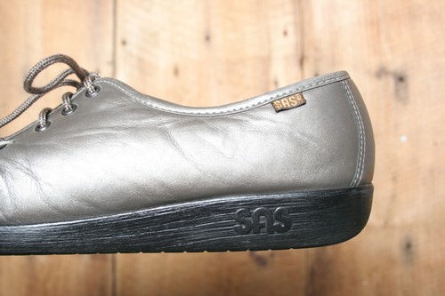 SAS 'Siesta' Pewter Metallic Leather Moc Toe Oxfords Women's Sz. 9M - Bild 7 von 10