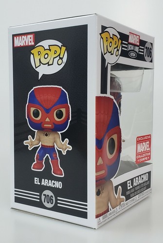 Funko Pop + Protector! Marvel #706 Lucha Libre: El Aracno (MCCC) - Picture 8 of 12