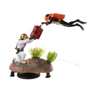 Aquarium Fish Tank Treasure Diver Hunter Landscape Accessories