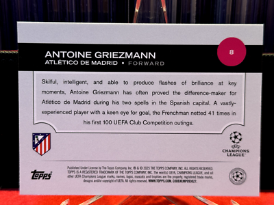 Antoine Griezmann 2024-25 Topps Black Flowfractor Atletico Madrid