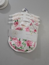 Burt's Bees Baby Girl 3 Pack Organic Cotton Bib Set Pink  White