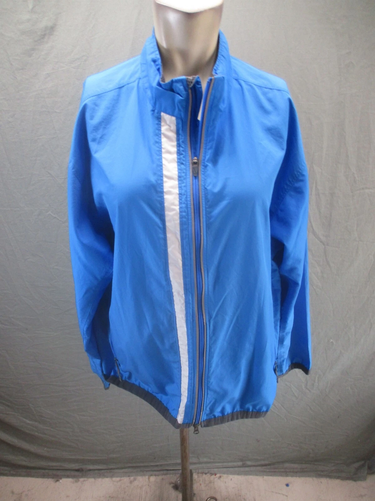 NIKE CLIMA-FIT Size L Mens Blue Full Zip Stand Collar Zip Pocket Windbreaker 782