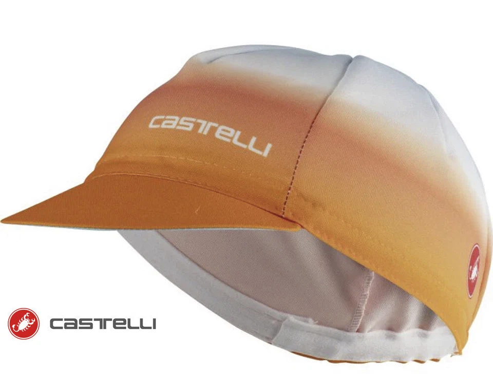 Gorra de ciclismo Castelli DOLCE capa de viento claraboya/naranja pop - nueva en paquete Foto 2 de 2