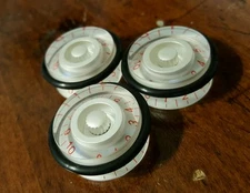 3 JAT Red Numbered Volume/Tone Guitar Speed Grip Speed knobs.. Pearl White..JAT 