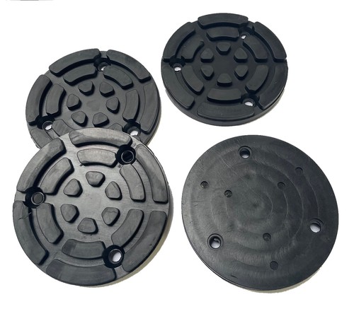 ATEdata Drehteller Für Hebebühne - 4 Stück, 50mm Aufnahme, Ausdrehbar Mit Gummiauflage, Für 2-Säulen-Bühnen