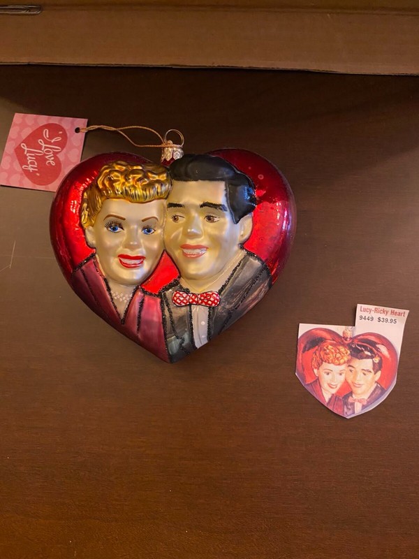 I LOVE LUCY LUCY AND RICKY Heart Ornament Polonaise Made in Poland, KURT ADLER