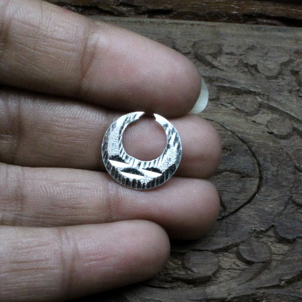 Small Real Silver Round Moon Shaped Nattiyan Nanti men women