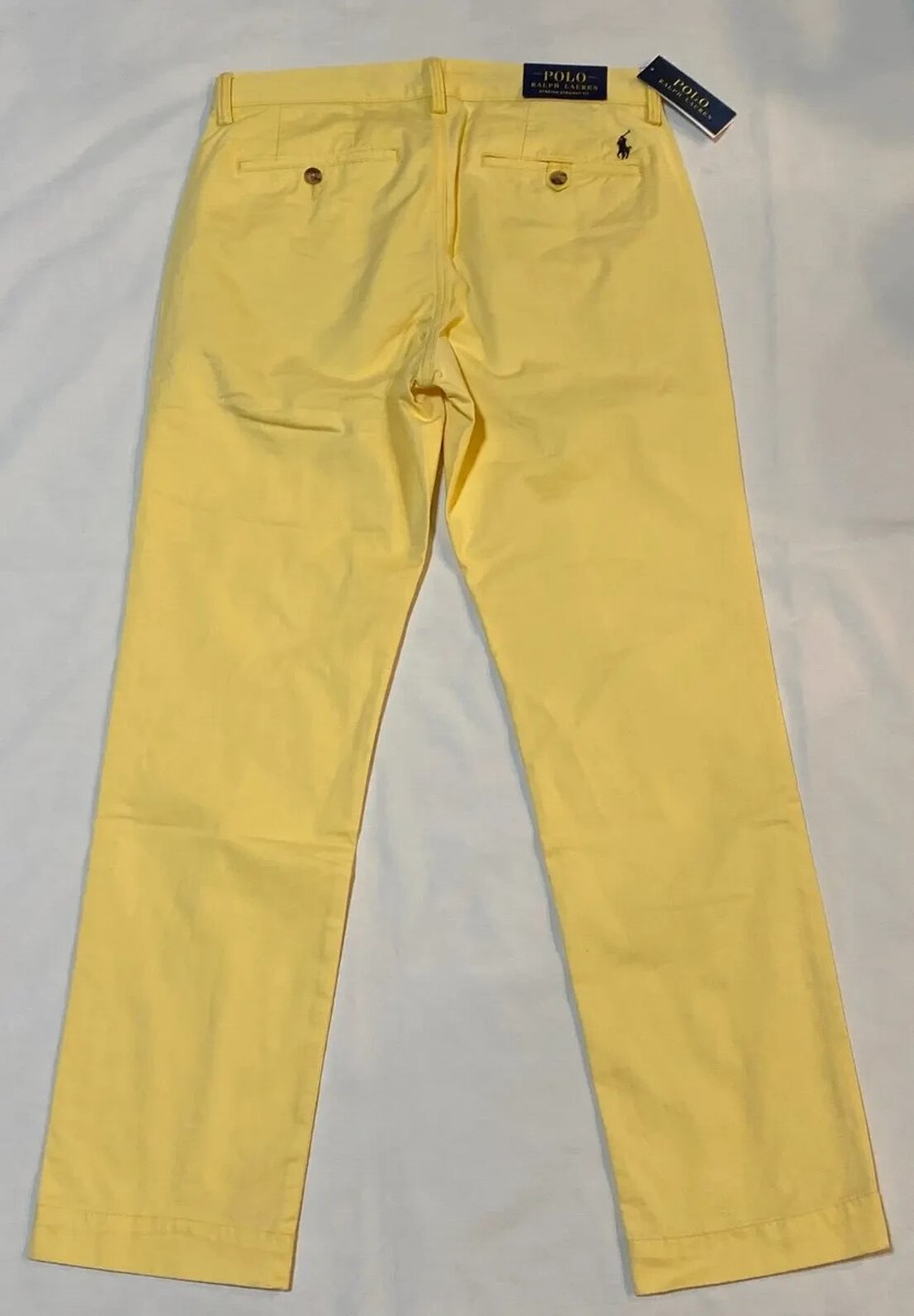 Ralph lauren リネンパンツ　イエロー　W36L32 NWT- Men's Polo Ralph Lauren Stretch Straight Fit Chino Pant