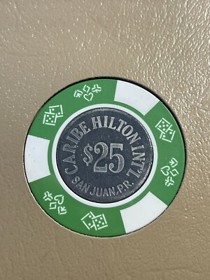 $25 Caribe Hilton San Juan Puerto Rico Casino Chip CHC-25E ***Very Rare***