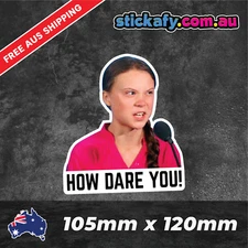 Greta Thunberg How Dare you Sticker Funny Laptop Car Window Bumper 4x4 Ute Decal
