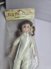 Vintage porcelain doll for crafting cloth body blonde braids 13"