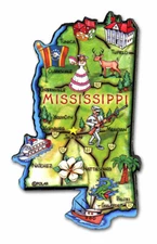 Mississippi Artwood State Magnet Souvenir by Classic Magnets