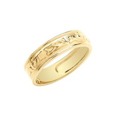 Celtic 9k Yellow Gold Women Claddagh Ring 252427U