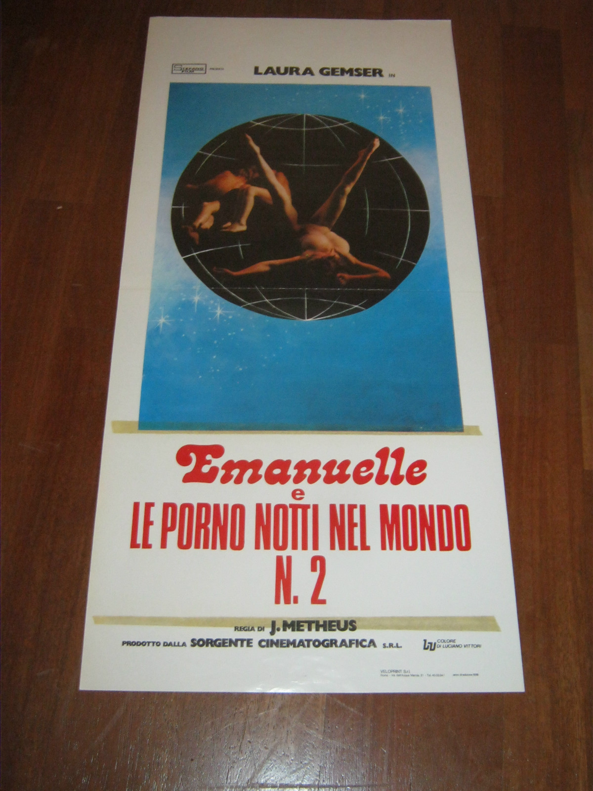 Locandina originale film Emanuelle e le porno notti nel mondo n.2 (1978) - Regia di Bruno Mattei, Joe D'Amato