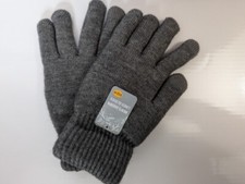 Men's Winter Warm Sherpa Lined Touch Screen Gloves One Size NWT Light Gray