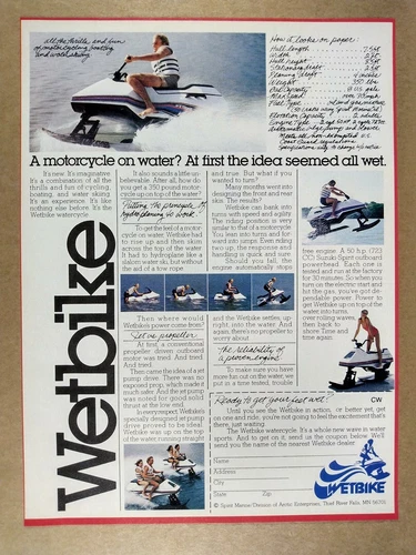 1979 Spirit Marine WETBIKE Watercycle vintage print Ad