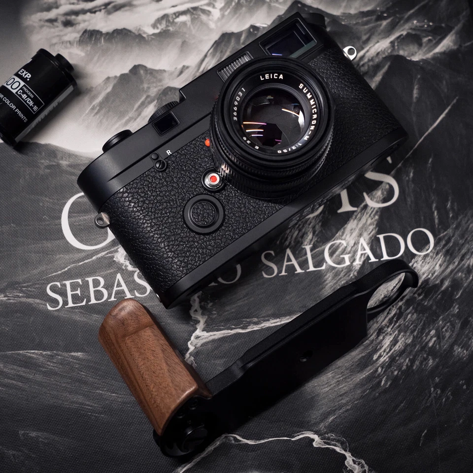 Soporte de empuñadura en L de madera de aleación de aluminio para Leica M2 M3 M4 M6 M7 M4P MD MP MD2 MA Foto 2 de 4