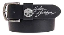 Harley-Davidson Women's Rock Candy Embellish Willie G Skull Belt HDWBT11023-BLK