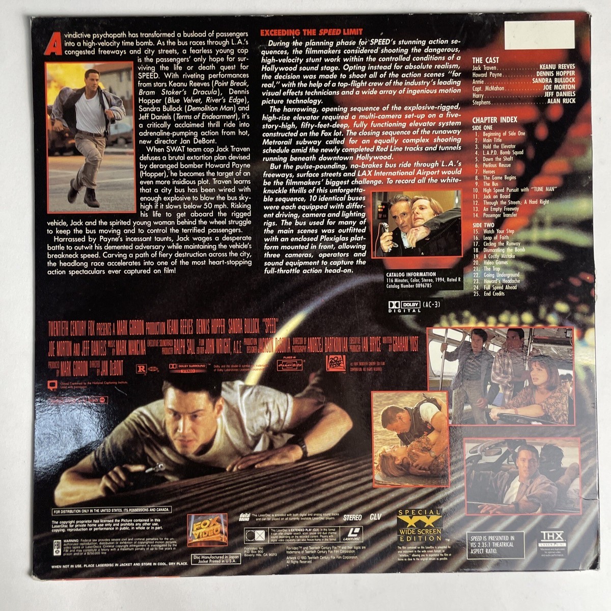 Speed - Keanu Reeves - Dennis Hopper - Video Laserdisc | eBay