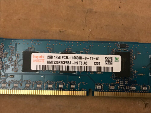 4GB (2x 2GB) * Hynix HMT325R7CFR8A-H9 2GB PC3L-10600R DDR3-1333MHz ECC REG RAM - Picture 2 of 5