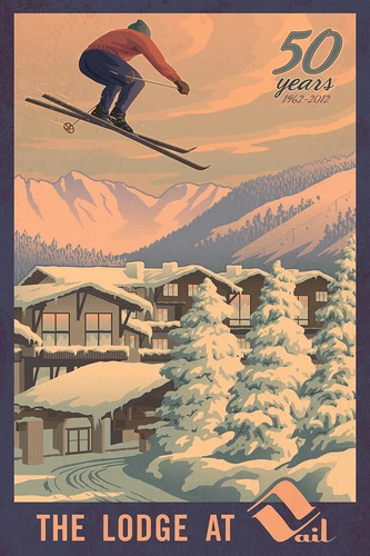The Lodge At Vail Vintage Travel Ski Poster