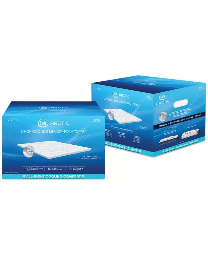 Colchón SERTA ARCTIC 2 pulgadas, 25x enfriamiento doble espuma viscoelástica, blanco Foto 4 de 4