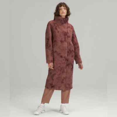 NWT Lululemon lab Textured Fleece Coat Diamond Dye Dusty Bronze