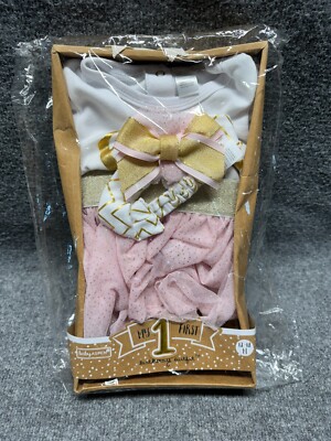 Baby Aspen My First Birthday 3 Piece Tutu Outfit, Pink/White | 12-18 Months
