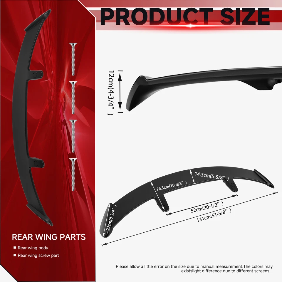 Alerón de techo trasero negro mate 52" labio de ala de ventana para Kia Rio Hatchback 2016-2024 Foto 2 de 4