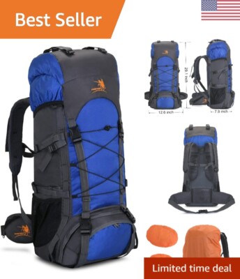 60L Internal Frame Hiking Camping Backpack with Rain Cover, Outdoor Sport  Tra... | eBay