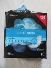 CVS Health Maxi Pads Regular with Odor Guard 48 Pads Multi-Channel Protection