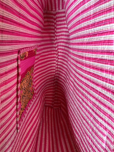 Pink Tiger Printed Cotton Quilted Handbag Women Shopping Tote Shoulder Hand Bag - Picture 5 of 5