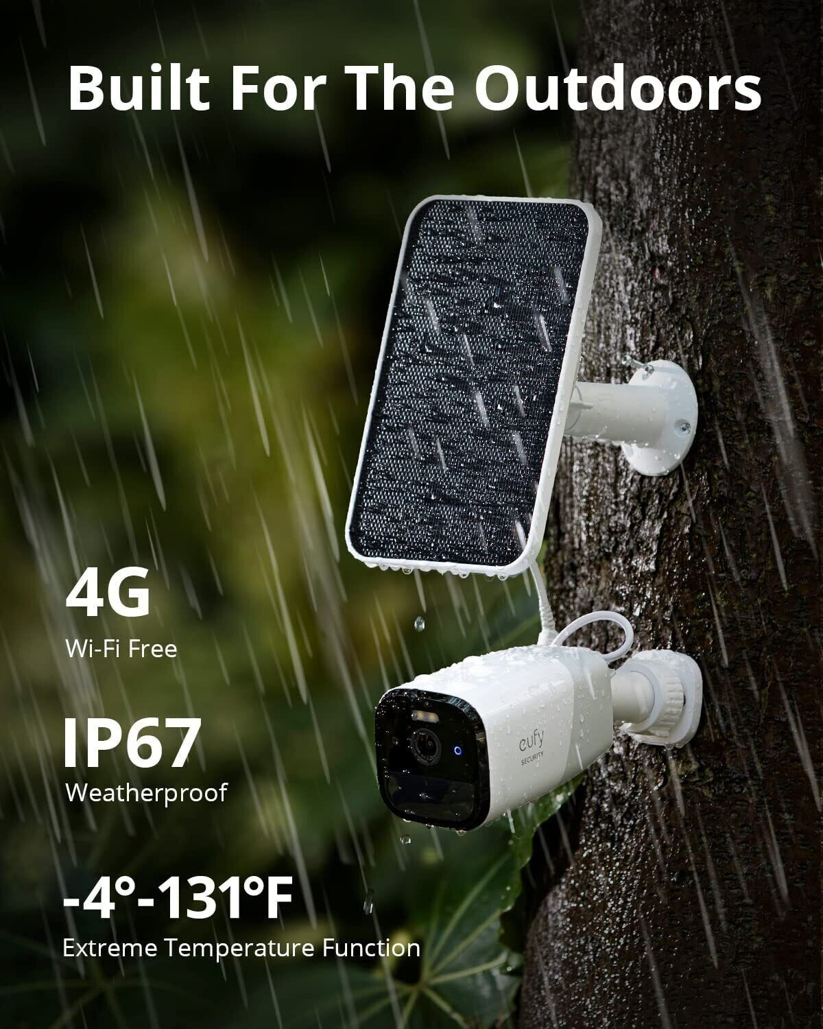 eufy Cam Solo PRO 2K Wireless Outdoor Surveillance Camera Solar Panel T8131X,NEW