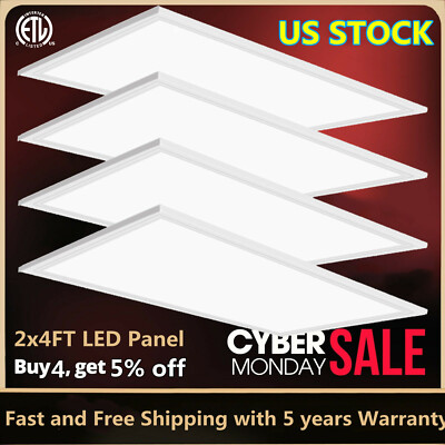 LED Panel Light Drop Ceiling Flat Panel Recessed Troffer Fixture (4Pack 2x4 Ft)