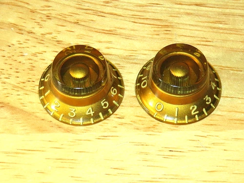 Gibson 1960 Gold Bonnet Guitar Control Knobs