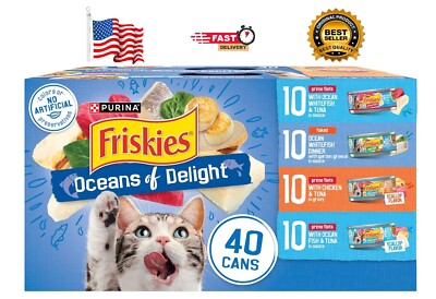 Purina Friskies Ocean Of Delight Gravy Wet Cat Food Variety Pack, 5.5 ozx40 cans